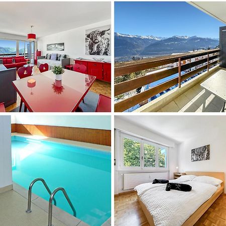 Apartmán Pied-A-Terre In Crans-Montana, Pool And View - Swiss Alps Exteriér fotografie