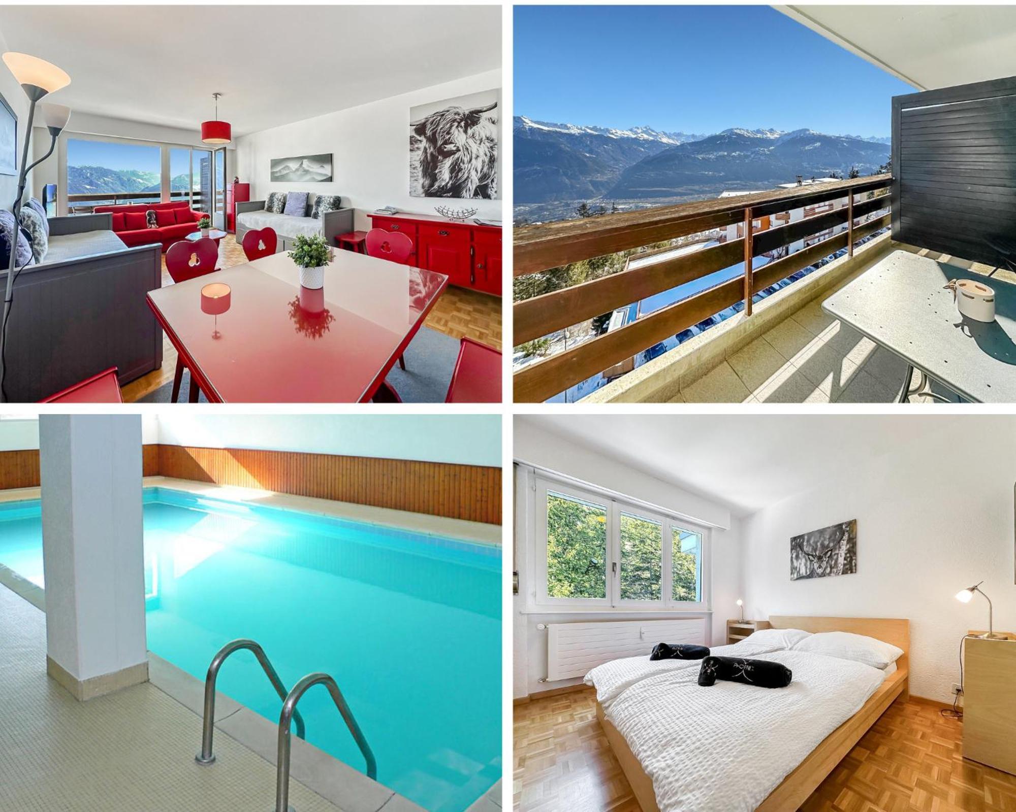 Apartmán Pied-A-Terre In Crans-Montana, Pool And View - Swiss Alps Exteriér fotografie